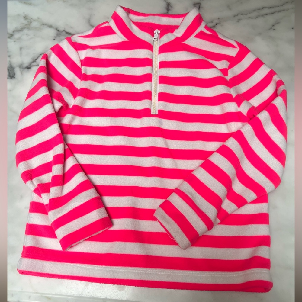 Dudley Stephens Pink and White Striped Fleece